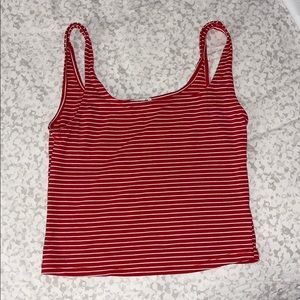 Red and white stripped crop top M